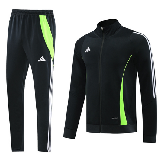 Adidas Black Green Cold Set Jacket and Pants
